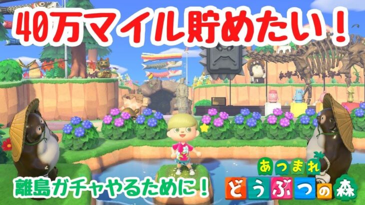 【あつ森】離島ガチャするために、まずは40万マイル貯めるぞ！【ACNH】【あつまれどうぶつの森】【ライブ配信】