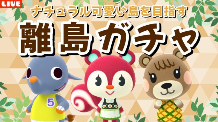 【あつ森】続・続・可愛い住民探す離島ガチャ！ナチュラルかわいい島クリを目指すLIVE配信！【あつまれ どうぶつの森】