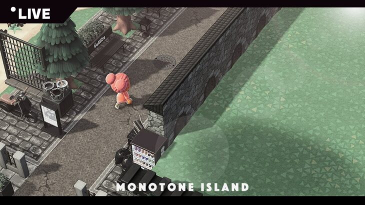 【あつ森 | Switch2】博物館周りを完成させるモノトーン島クリエイト⚫️⚪️【HIPHOP島】
