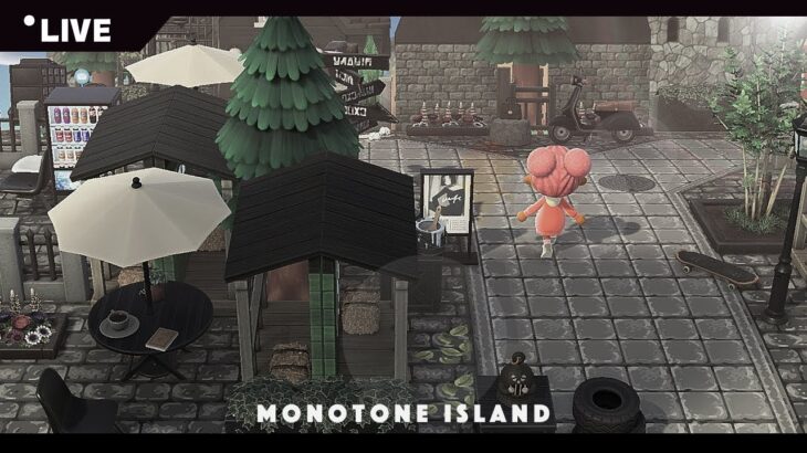 【あつ森 | Switch2】博物館周りをモノトーン島クリエイト⚫️⚪️【HIPHOP島】