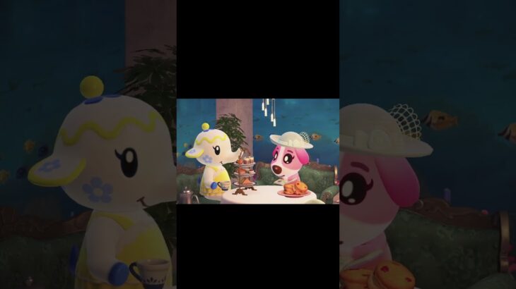 巨大水槽カフェでアフタヌーンティー【あつ森】 #あつ森 #animalcrossing