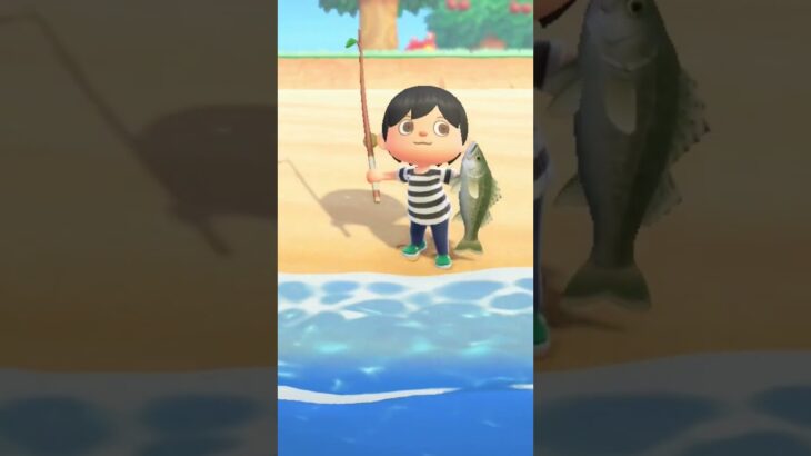 鈴木じゃなくて鱸。あつ森で釣り。
