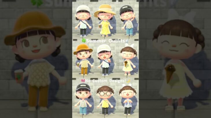 【あつ森】マイデザなし♡夏の1週間コーデ🌼 | 7 Summer Looks in ACNH #あつ森 #animalcrossing #shorts