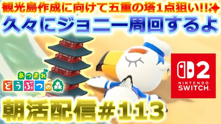 【あつ森】観光島作成に向けてジョニー周回する朝活配信#113【Switch2】