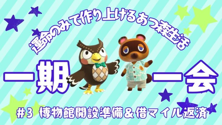 【一期一会の島づくり♯3】初期生活に進展あり！博物館とマイホームへの第一歩！！　あつ森実況