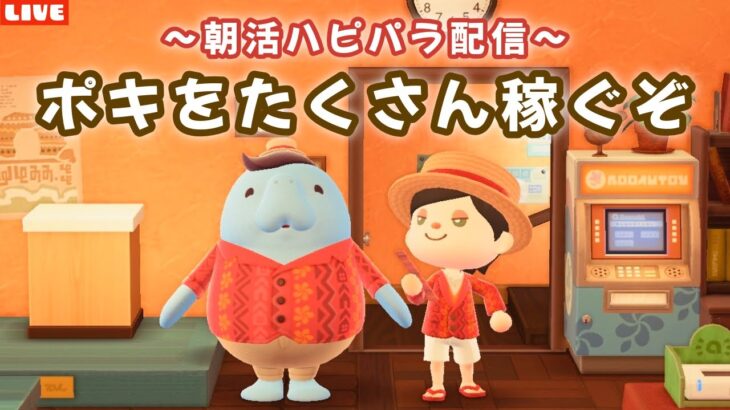 【あつ森】のんびり朝活ハピパラ！6×6縛りレイアウトでポキを稼ぐLIVE配信！【あつまれ どうぶつの森】