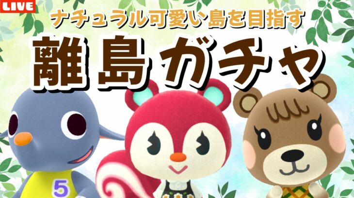 【あつ森】今日こそ見つける！可愛い住民探す離島ガチャ！ナチュラルかわいい島クリを目指すLIVE配信！【あつまれ どうぶつの森】