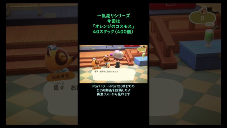 【あつ森】　一気売り シリーズ  Part1478 今回は 【オレンジのコスモス】 40スタック いくらか分かるかい？