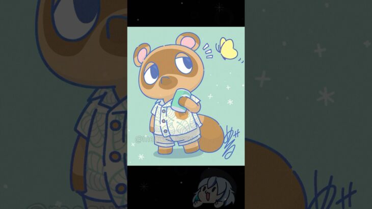 たぬきち　描いてみました　#あつ森 #イラストメイキング　#animalcrossing