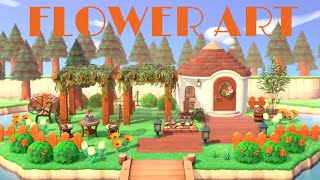 【あつ森】茶色メインで作るフラワーアートのアトリエ【ハピパラ】
