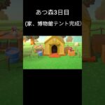 あつ森3日目（家、博物館テント完成）#あつまれどうぶつの森