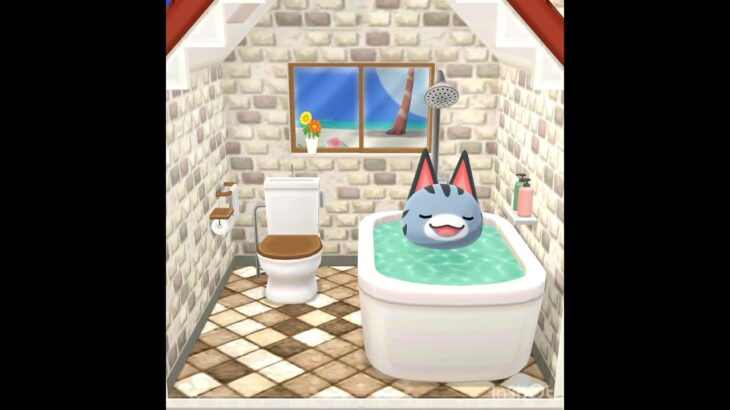 ラムネのお風呂タイム♪ #ポケ森　#ラムネ　#あつ森  #どうぶつの森  #pocketcamp  #animalcrossing