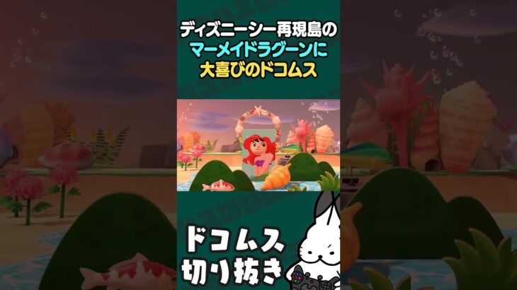 ディズニーシー再現島のマーメイドラグーンに大喜びのドコムス #あつまれどうぶつの森  #ドコムス切り抜き