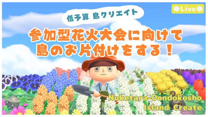 【あつ森 | ライブ】花火大会に向けて島のお片付けをまったりとしていく〜🧹【低予算島クリエイト | ぬけたらどんどこしょ島】＃５０