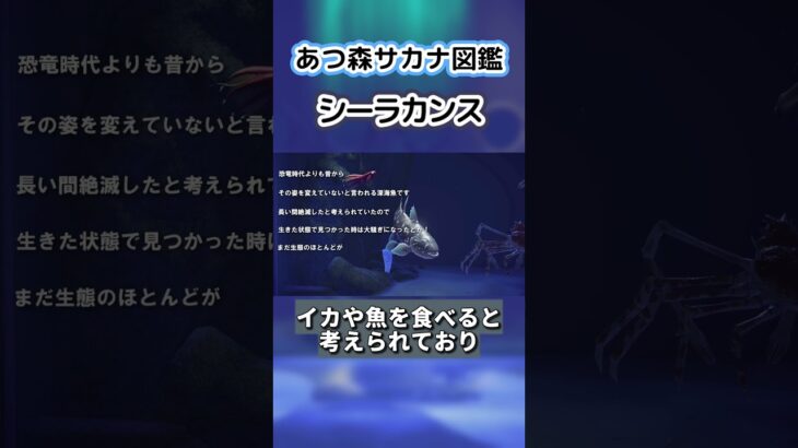 【あつ森】魚図鑑 シーラカンス🐟