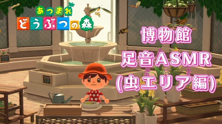 【あつ森】博物館の虫エリアの床を堪能【足音ASMR】