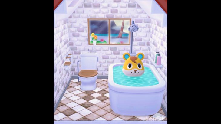 ハムスケのお風呂タイム♪ #ポケ森　#ハムスケ　#あつ森  #pocketcamp  #どうぶつの森  #animalcrossing  #癒し