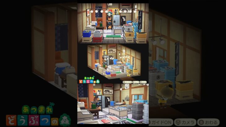 【あつ森】1分クリエイト🛠️下町の魚屋🐟️【ハピパラ】#あつ森 #shorts