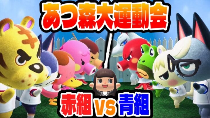 【あつ森】住民全員で運動会やってみた！！バチバチにぶつかり合え！！！【あつまれどうぶつの森】