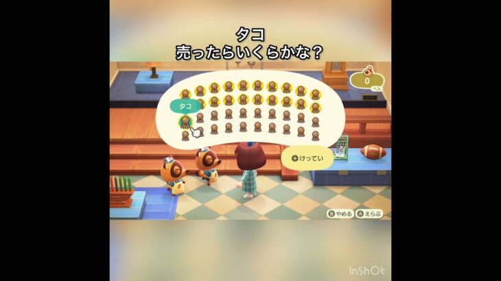 タコ売ってお金を稼ぐ　#vlog #あつ森 #あつまれどうぶつの森 #こはくちゃんねる2424 #animalcrossing #asmr #acnh #shorts