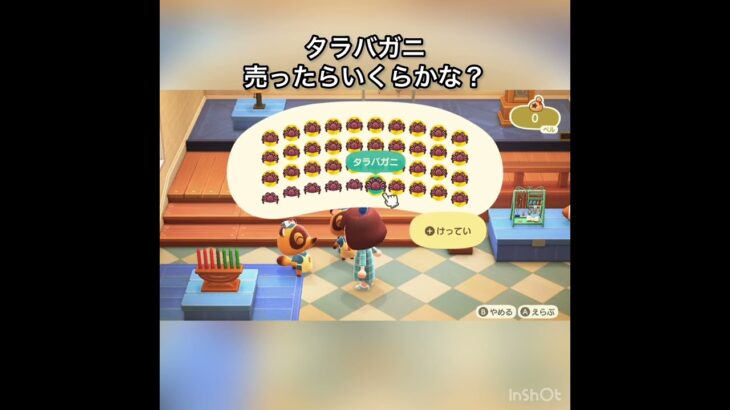タラバガニ売ってお金を稼ぐ　#vlog #あつ森 #あつまれどうぶつの森 #こはくちゃんねる2424 #animalcrossing #asmr #acnh #shorts