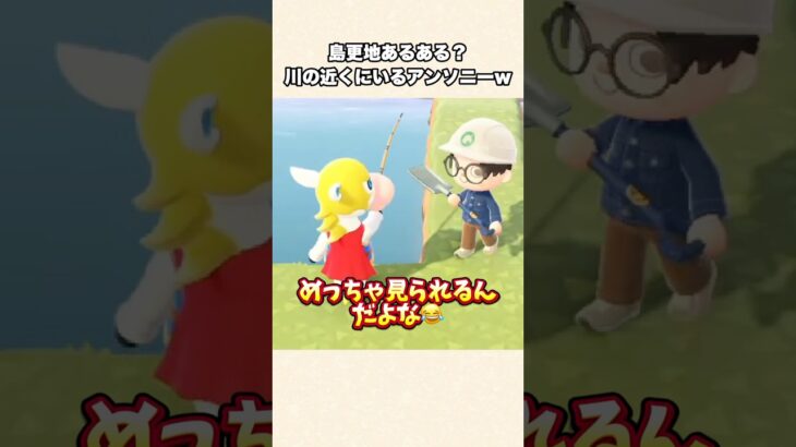 【あつ森】島の更地あるある？釣りができなくて拗ねるアンソニーw【あつまれどうぶつの森】#shorts #あつ森