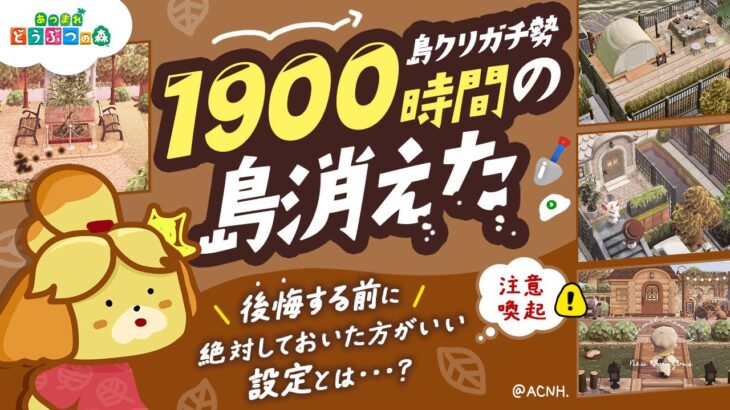 【あつ森】後悔する前に I 絶対おいた方が良い設定とは【Animal Crossing New Horizons】