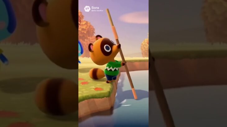 あつ森/ファンメイド】たぬきち、高跳び棒で川を渡ろうとしてまさかの大失敗！😂【どうぶつの森アニメ】Tom Nook’s Vaulting Pole Disaster! 😂 Splish Splash