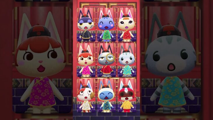 ネコ住民のカラフルけけチャイナ #あつ森 #けけアイドル #animalcrossing #あつまれどうぶつの森