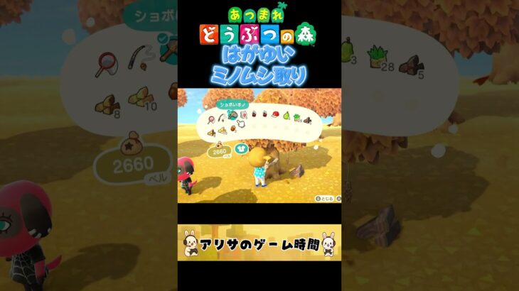 はがゆいミノムシ取り【あつ森】#ゲーム実況 #nintendo #nintendoswitch #あつ森  #あつまれどうぶつの森