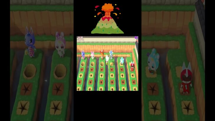 大接戦‼️住民落とし穴デスレース🏃🌋#あつ森 #落とし穴レース