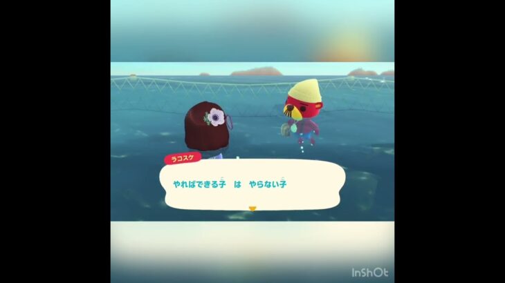 【あつ森】ラコスケ　海に潜る　#vlog #あつ森 #あつまれどうぶつの森 #こはくちゃんねる2424 #animalcrossing #asmr #acnh #shorts