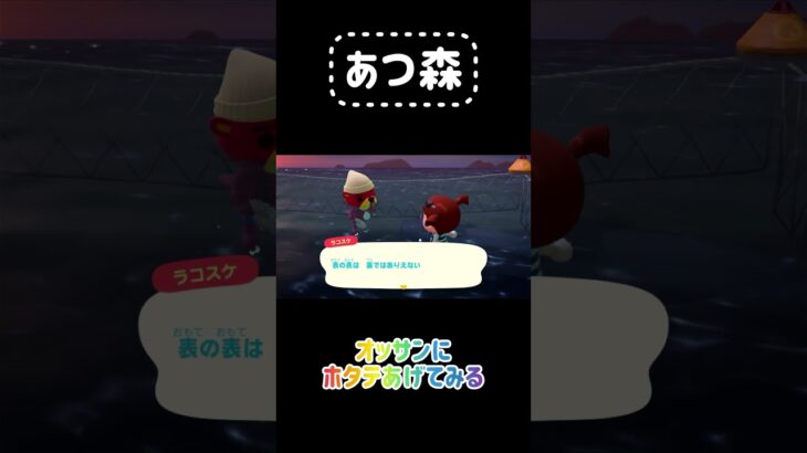 【あつ森】オッサンにホタテあげてみたら意味わからんこと言われたwマーメイドドレス？みたいなやつくれてた！もっと高いものくれw #あつ森 #あつまれどうぶつの森 #animalcrossing