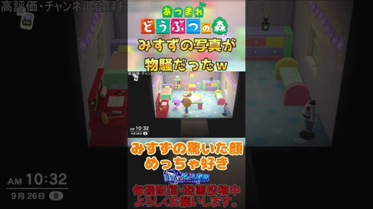 【#あつ森 】推し住民のみすずから写真を貰えた配信者の反応www #shorts