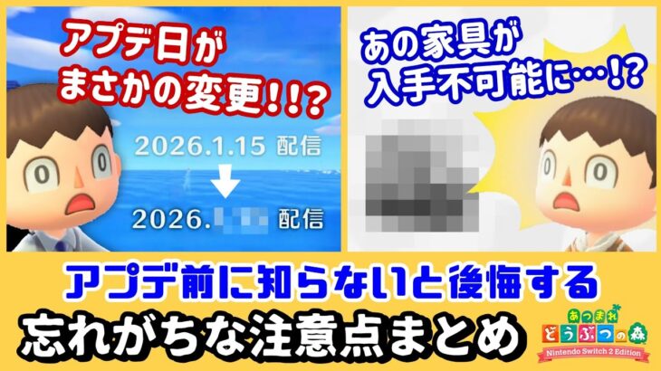 【あつ森】アプデ日がまさかの変更！？あの家具が入手不可能に！？アプデ前に知らないと後悔する忘れがちな注意点まとめ【あつまれ どうぶつの森】@レウンGameTV