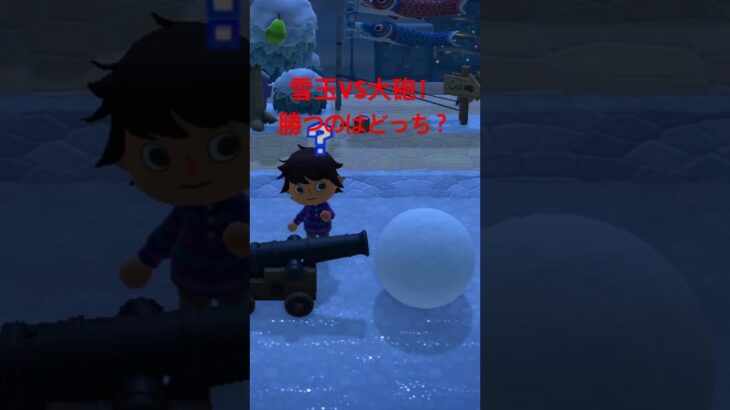 【あつ森】雪玉VS大砲！勝つのはどっちだ！？　#shorts #あつ森