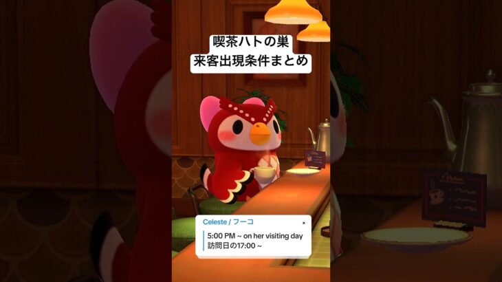 【あつ森】喫茶ハトの巣にくる来客出現条件をまとめてみた🐦☕️🤎 Visitors Timetable at The Roost #acnh #shorts #animalcrossing #あつ森
