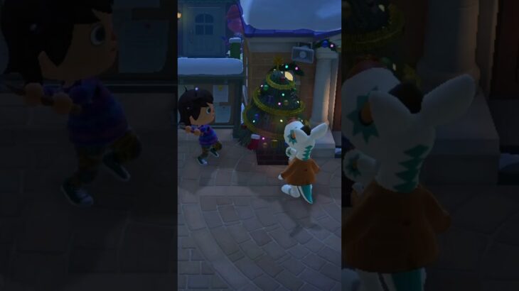 【あつ森】クリスマスツリー、斧で叩き続けると倒れてくる説。　#shorts #あつ森
