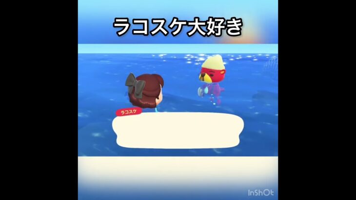 【あつ森】ラコスケに会いに海に潜る　#vlog #あつ森 #あつまれどうぶつの森 #こはくちゃんねる2424 #animalcrossing #asmr shorts  0→1 #今日　#大好き