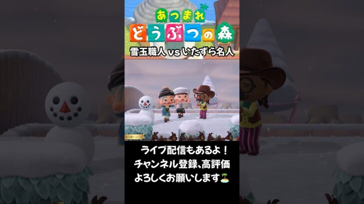 【あつ森】雪玉職人 vs いたずら名人 #acnh #ゲーム #animalcrossing #あつ森 #あつ森vlog #あつまれどうぶつの森 #雪だるま
