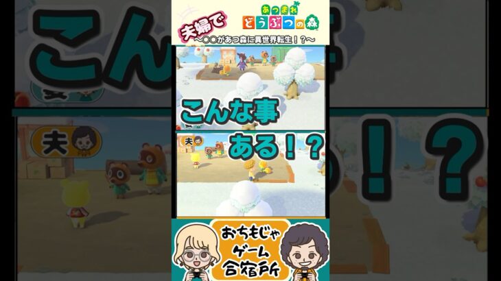 【奇跡を起こす夫婦】そして〇〇があつ森に異世界転生して来た【あつ森】0から島づくりを夫婦で始めます#夫婦ゲーム配信 #Switch #あつまれどうぶつの森 #バイオハザード #Shorts