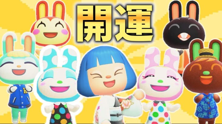 新年一発目の運試し！マイル旅行券100枚でウサギ住民何人スカウトできるかな？【あつ森離島ガチャ】