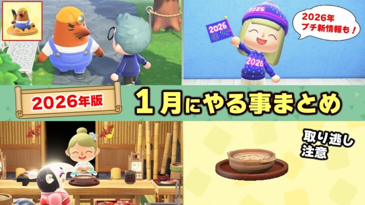 【あつ森】アプデ間近！2026年版１月にやるべき事！超短期間の限定家具や公式からの新情報などまとめて紹介【時間操作なし攻略】
