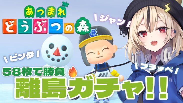 【あつ森】離島ガチャ！チケット58枚でいざ勝負！【あつまれどうぶつの森】【雷由】