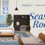 【あつ森】海沿いの部屋|ホテルレイアウト|ホテル前のクリエイト|マイデザイン配布【acnh】