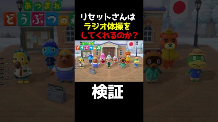 【あつ森】”検証”リセットさんはラジオ体操をしてくれるのか？#あつまれどうぶつの森 #あつ森 #どうぶつの森 #ゲーム実況 #shorts #shortsvideo