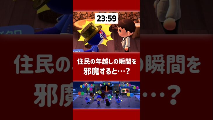【あつ森】住民の年越しの瞬間を邪魔すると……【小ネタ】【あつまれ どうぶつの森】【カウントダウン】#あつ森 #あつまれどうぶつの森