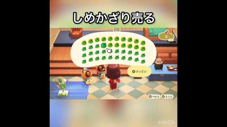 【あつ森】しめかざり売ってみた　結果　ベル稼ぐ　#vlog #あつ森 #あつまれどうぶつの森 #こはくちゃんねる2424