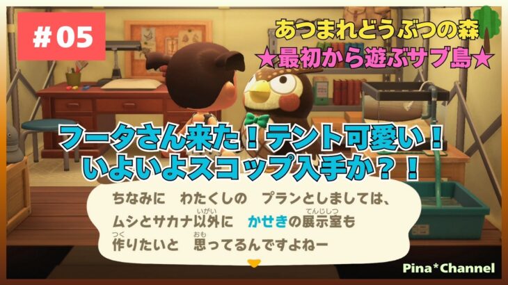 【あつ森】【サブ島】＃05：博物館館長フータさん来た！かせき調査に協力ってことは・・・？！☆最初から遊ぶサブ島生活！チェリーボンボン島☆【あつまれどうぶつの森】【NintendoSwitch】