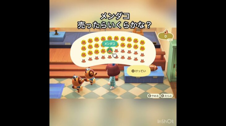 【あつ森】メンダコを40個売ったら240000ベル稼げた　結果　ベル稼ぐ　#vlog #あつ森 #あつまれどうぶつの森 #こはくちゃんねる2424